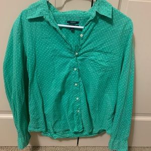 Gap Green Polka Dot Button-Up